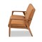 Baxton Studio Nikko Mid-century Modern Tan Faux Leather and Walnut Brown finished Wood Sofa 175-10976-Zoro - alternate 3